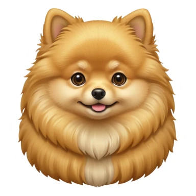 Create a golden pomeranian, all cute and adorable entire  only face and body  sticker