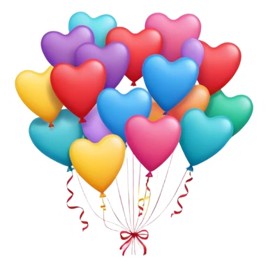 Happy birthday callout with hearts and balloons sticker