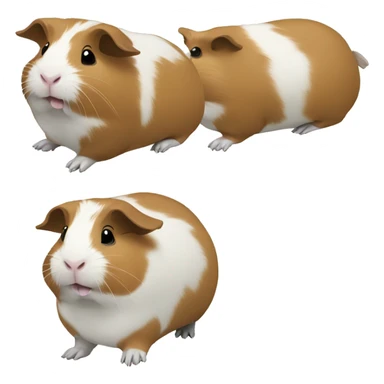 Three Guinea pigs eating lettuce sticker