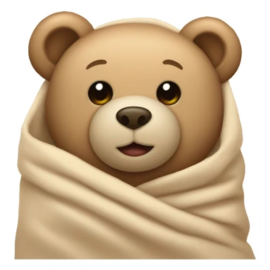 teddy bear in a beige blanket sticker