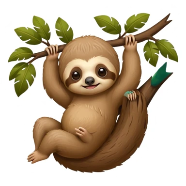 baby sloth on the tree sticker