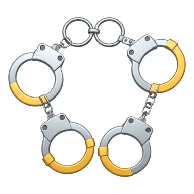 two separate broken handcuffs sticker