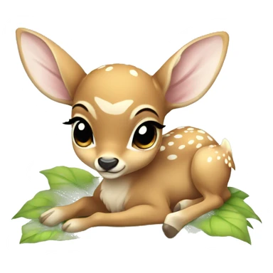 baby deer laying down with fairy wings sticker