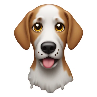 Dog covered in glue  sticker