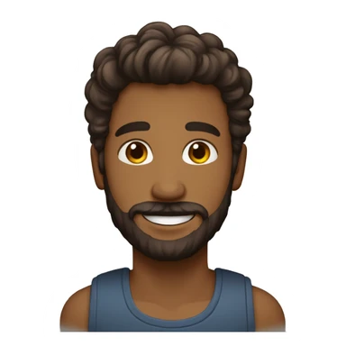 homme, cheveux brun,  lunnette ,souriant , yeux marron , barbe sticker