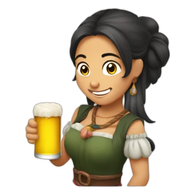 bruja bebiendo jarra cerveza sticker