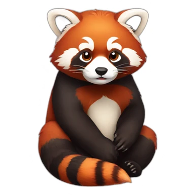 red panda thinking sticker