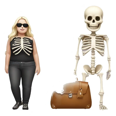 Very very very fat skeleton with a birkin bag sticker