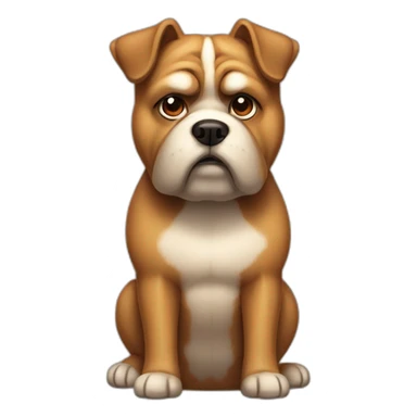Grumpy and fat Bostor Terrier sticker
