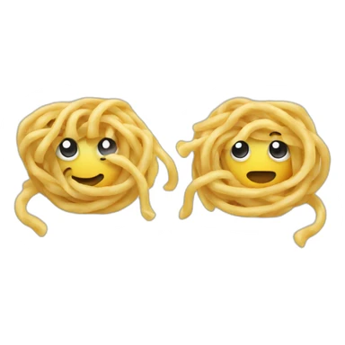 two noodles talking to each other sticker