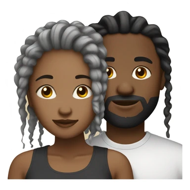 Black couple with medium  locs  sticker