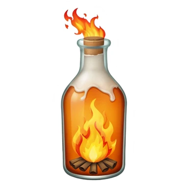 Bottle with burning rag in it  being thrown  sticker