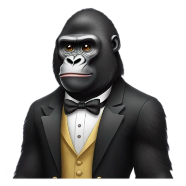 Gorilla wearing a tuxedo sticker