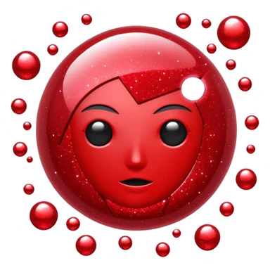 red glitter cyberpunk sticker