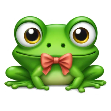 frog with a bow sticker