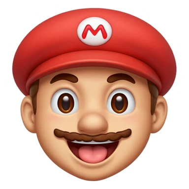 Mario blushing tongue out sweating sticker