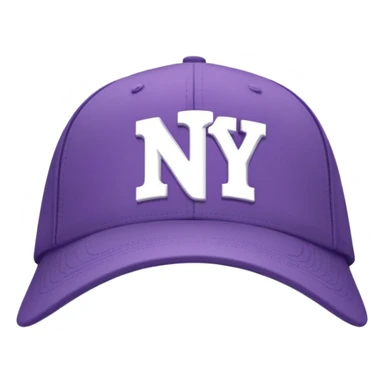 purple cap with a NY logo on it sticker