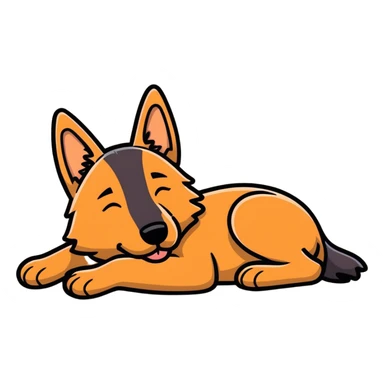 sleeping brown german shepherd  sticker