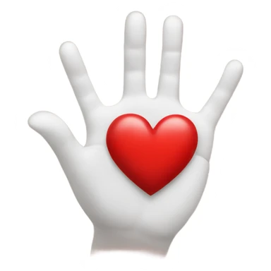 two outstretched palms and in them a red heart sticker