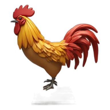Rooster sculpture art sticker