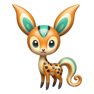 Colorful Exotic Tropical Striped Spotted Dotted dusted Glossy Shiny Meloetta-Vernid-Trico-Kirby-Fakémon-creature-hybrid sticker