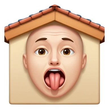 person practicing facial exercise mewing with tongue against roof of mouth sticker