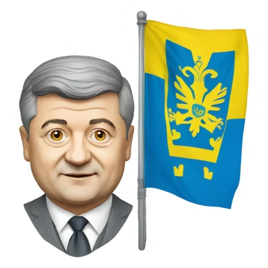 poroshenko and Ukrainian flag sticker