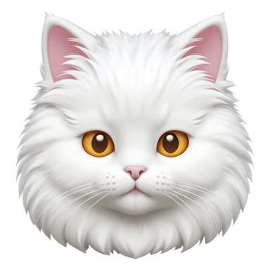3d animated white cat sticker