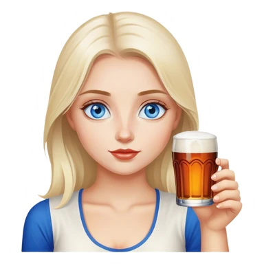 Blue eye girl drinking Budweiser  sticker