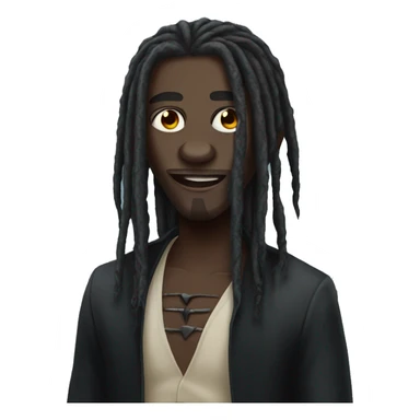 african vampire with long dreads  sticker