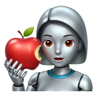 Android a estátua ocorrendo comendo maçã sticker