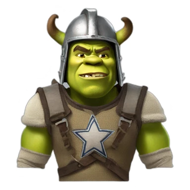 Shrek with a cowboys helmet on sticker