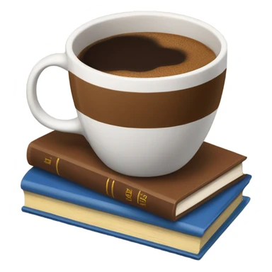 brown cup of coffee and books sticker