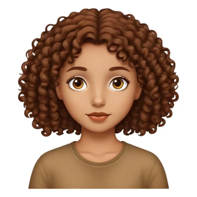 Slightly brown girl with brown curly hair  sticker
