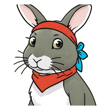 Bunny wearing bandanna sticker