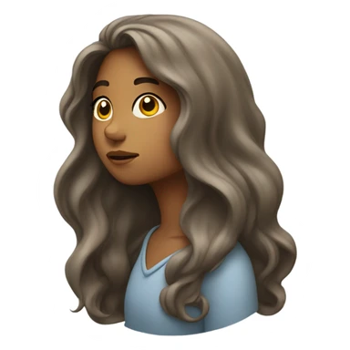 long haired girl gazing sticker