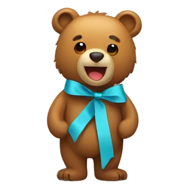 Bear with q ribbon sticker