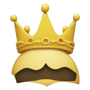 Yellow face emoji in bed with Kings Crown on head  sticker