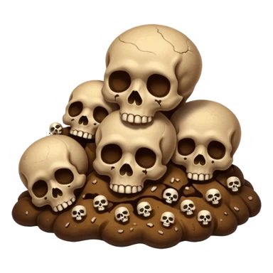 ((poop emoji))with bones and 3 skulls sticker