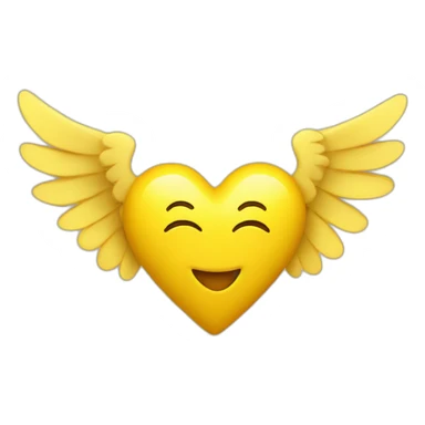yellow heart with wings sticker