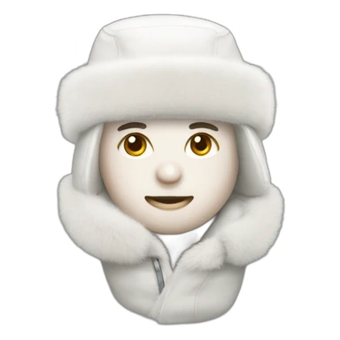 White ushanka sticker