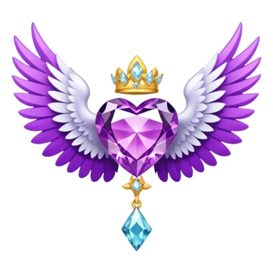 holy diamond emblem with white wings and purple diamond in the middle sticker