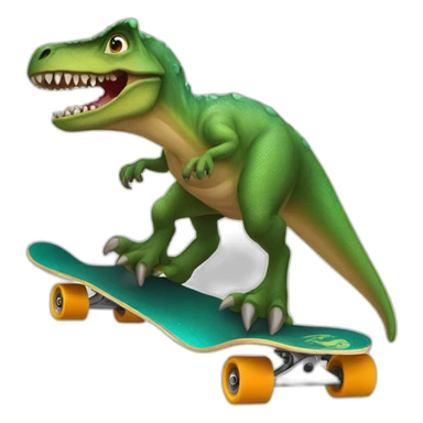 Dinosaur on skateboard sticker