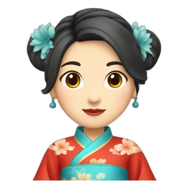 Chinese lady wear Chinese traditional clothes sticker