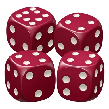 two dices in with burgundy red heart details sticker