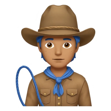 Cowboy with blue hat and lasso sticker