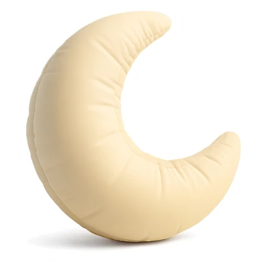 crescent moon with a soft and plush look, cushion style sticker