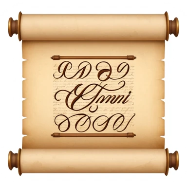 Calligraphy scroll sticker