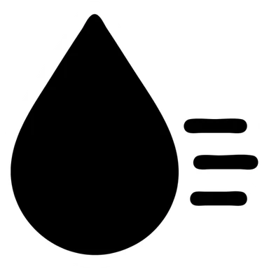 solid icon of a light blue or silver water droplet on glossy black mirror paint of a luxury vehicle, minimal repellent effect with lines, elegant and minimal sticker