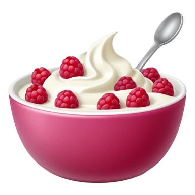 yoghurt bowl with raspberry sticker